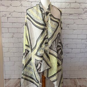 Pieces Green, Yellow, and Black Abstract Pattern Scarf